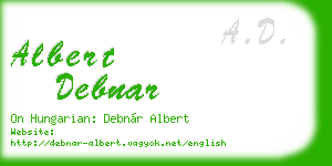 albert debnar business card